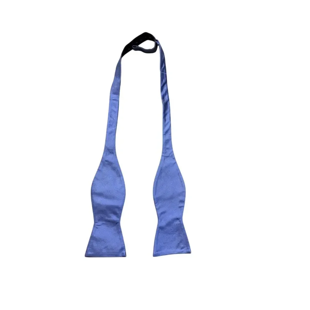 Michael Kors Blue Textured Woven Self-Tie Bow Tie